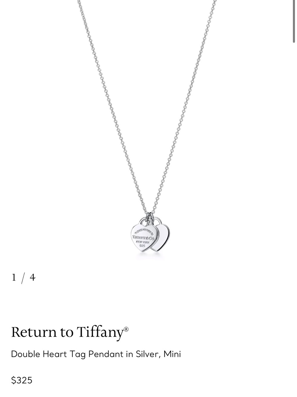 Tiffany Double Heart Tag pendant
